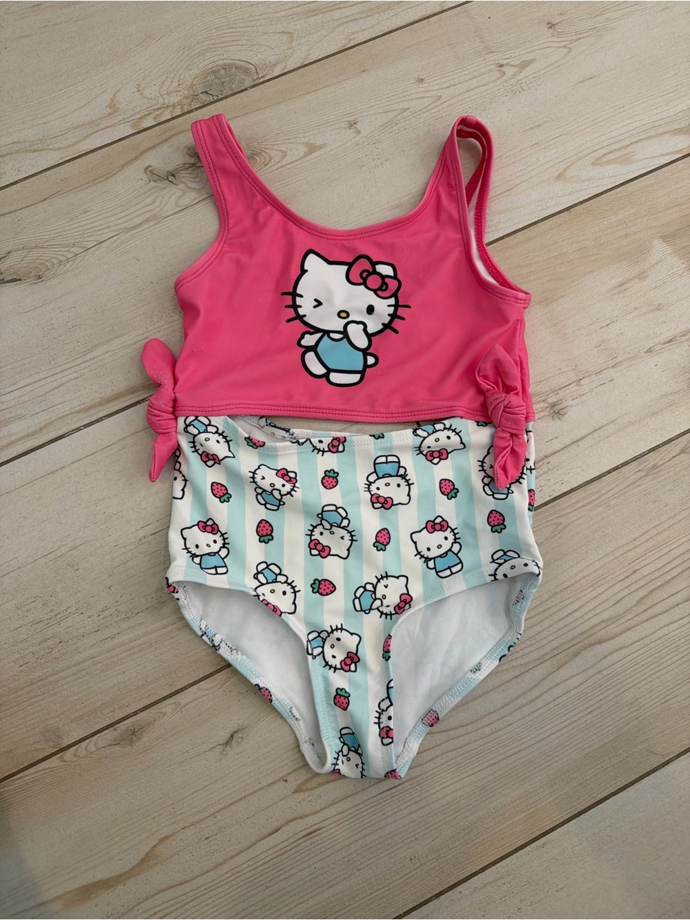 Hello Kitty Pink and White One-Piece Swimsuit